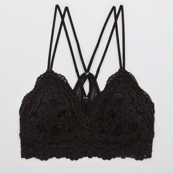 aerie Other - Aerie Snowday Lace Padded Triangle Bralette NWT Size Large